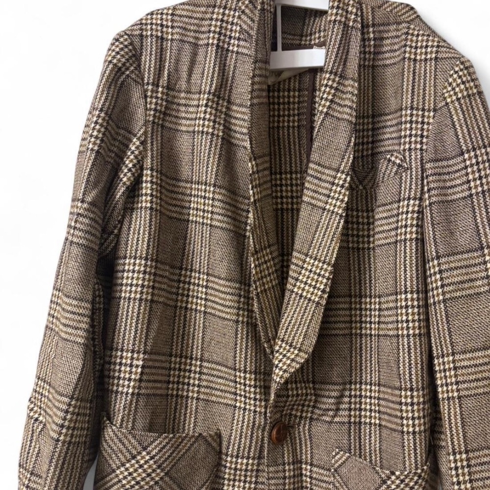 VINTAGE Brown Plaid Women's Blazer